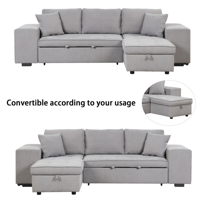 Torwuf Reversible Sleeper Sectional Sofa image number 6