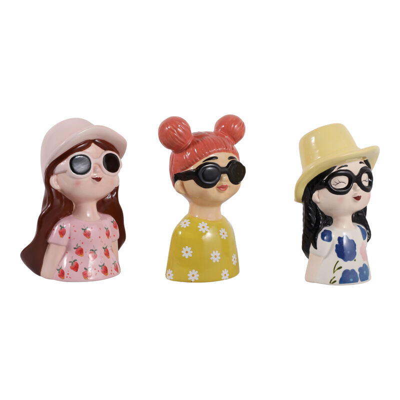 S/3 9" Colorful Girl Figures image number 1
