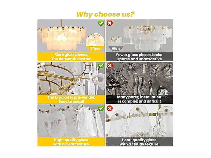 Modern Large Crystal Glass Chandelier 31 Inch Gold Luxury Hanging Pendant Light image number 2