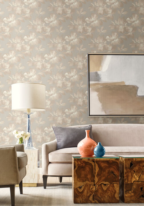 Midnight Blooms Neutral Peel & Stick Wallpaper
