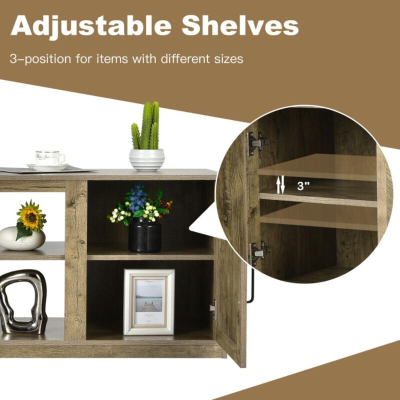 Hivvago 58 Inch TV Stand with 1500W Faux Fireplace for TVs up to 65 Inch