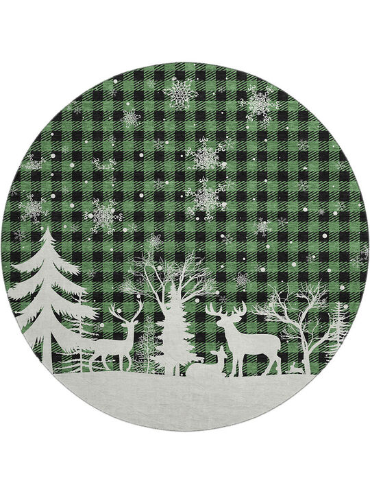 Merry & Bright MY26 Green 8' Round Rug