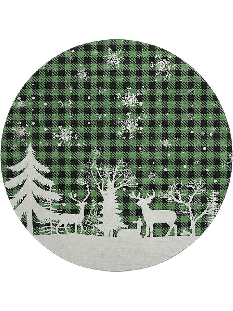 Merry & Bright MY26 Green 8' Round Rug
