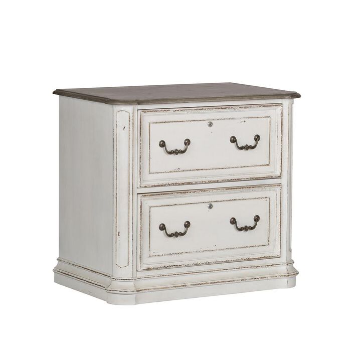 Liberty Furniture Magnolia Manor Jr Executive Media Lateral File in Antique White