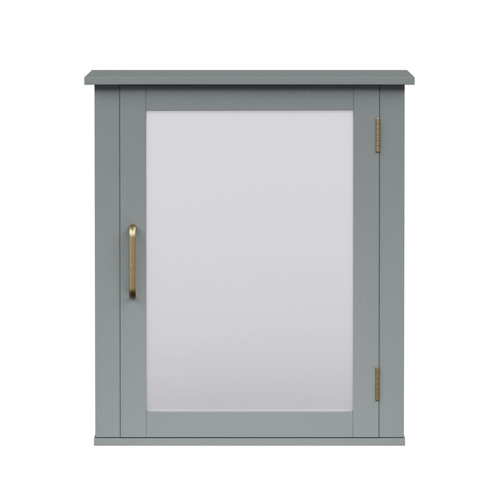 Mercer Removable Medicine Cabinet with Mirrored Door, Gray