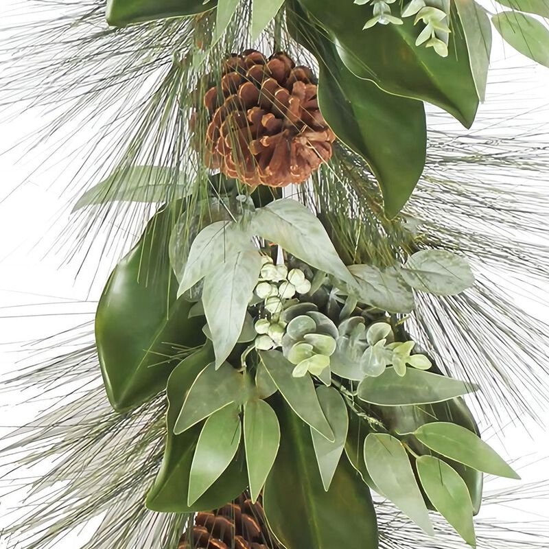 6' Magnolia, Eucalyptus, Pinecone, & Needle Pine Garland image number 8