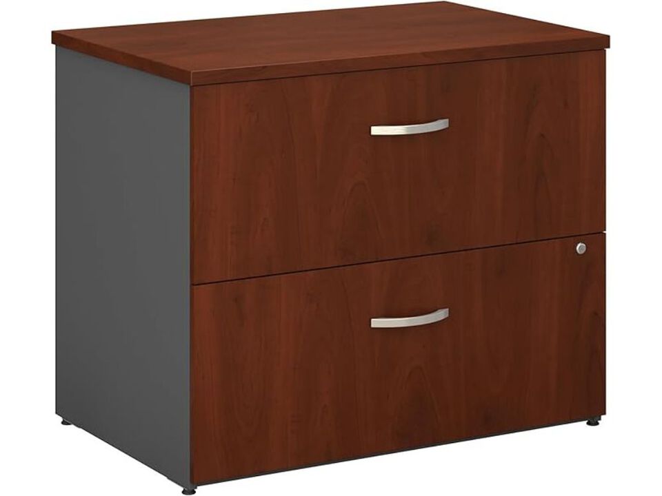 File Cabinet &ndash; Series C Hansen Cherry 2‑Drawer Lateral Locking Storage for Home/Office