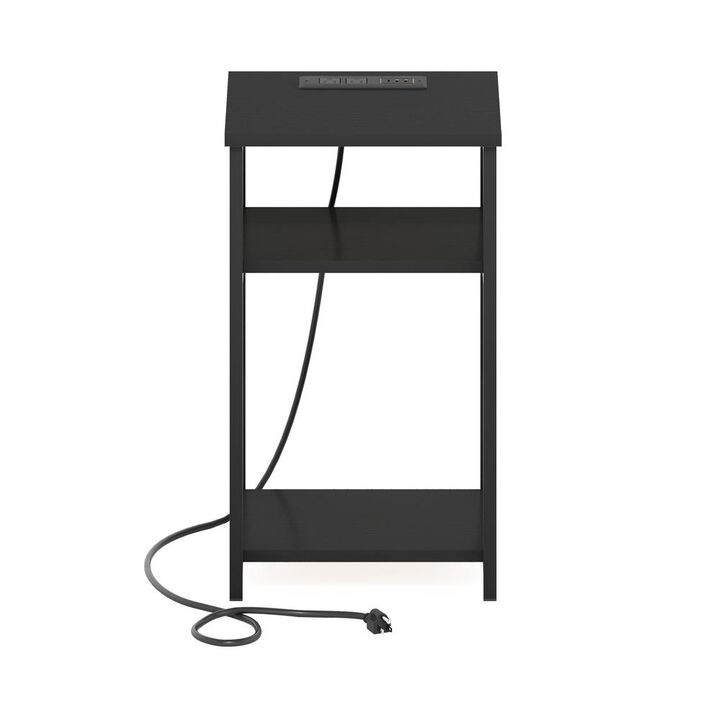 Moretti 3-Tier USB and Type-C Charging Port Open Storage Side Table