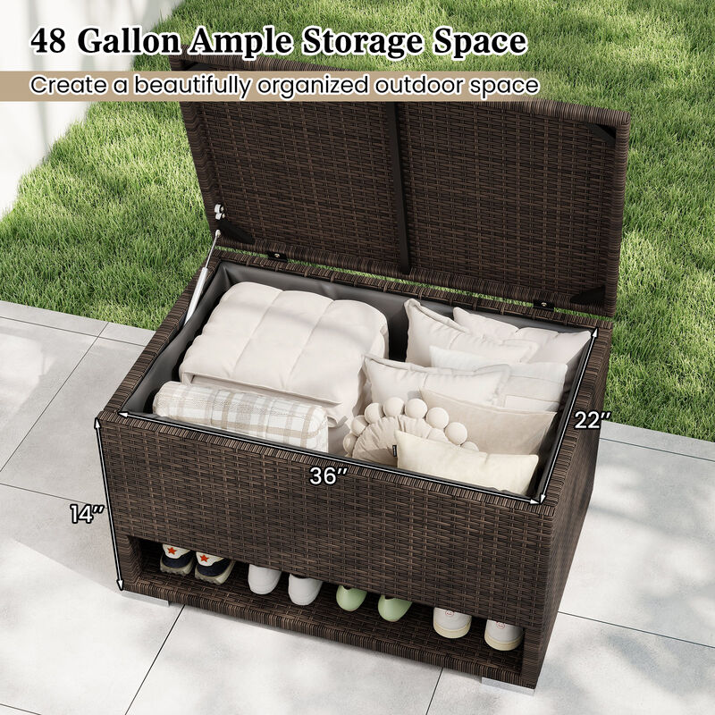 Waterproof PE Rattan Storage Bin for Patio Cushions and Outdoor Essentials image number 6