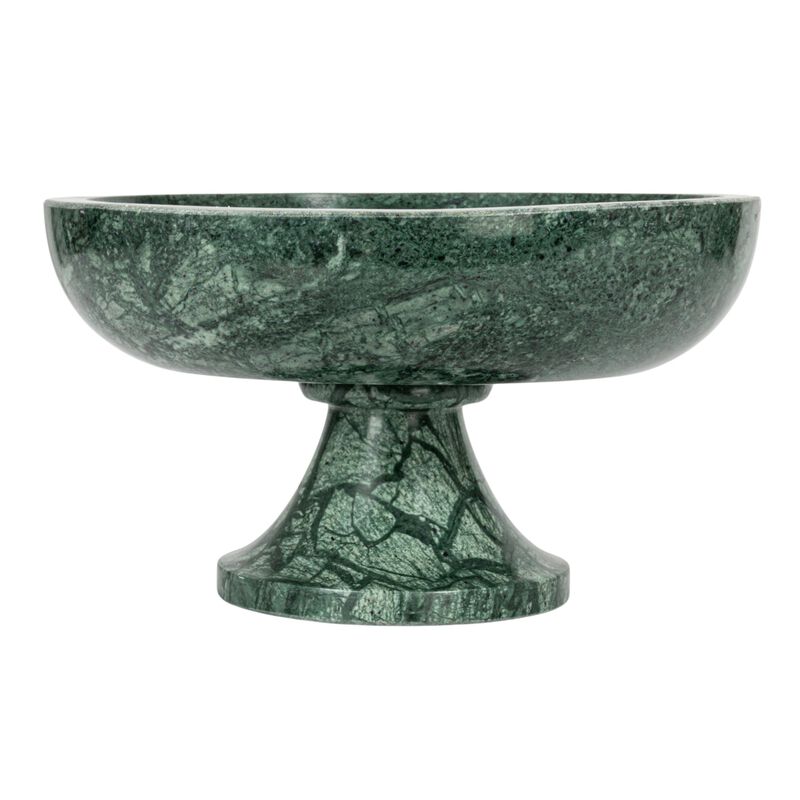 Marble Footed Pedestal Bowl, Green image number 4