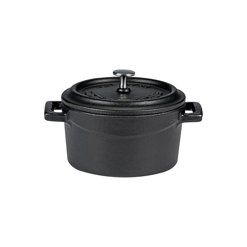 Cast Iron dia.5" h:2.5" 18 oz. Round Matte Black Cast Iron Dutch Oven