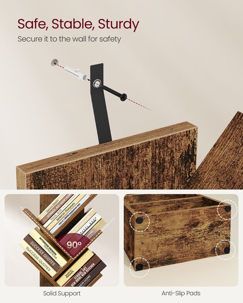 Modern Tree Shape Bookshelf with Cabinet Doors Storage Unit image number 3