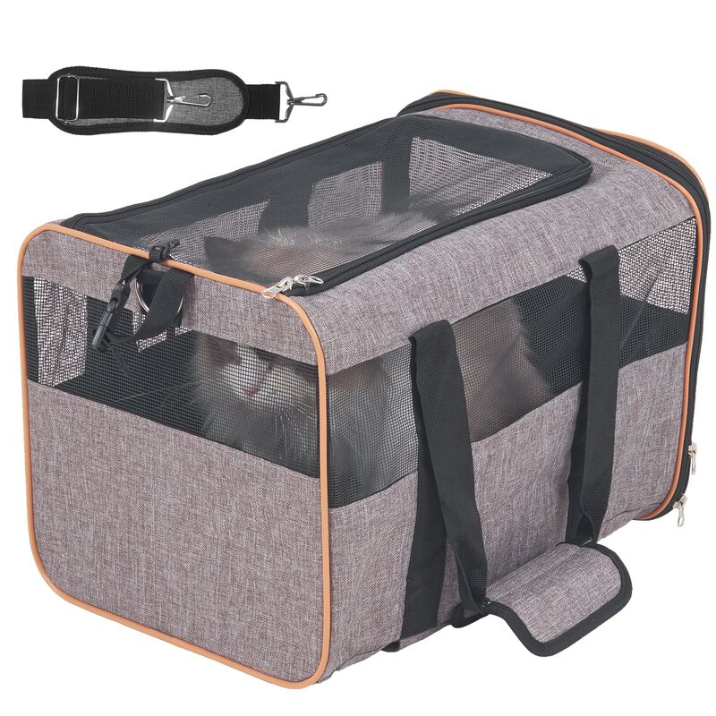 Airline Approved Pet Carrier with Wheels and Telescopic Handle for Cats or Dogs