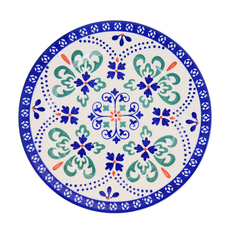 Laurie Gates California Designs Tierra Star 12 Piece Hand Painted Dinnerware Set in Blue