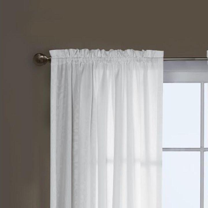 Commonwealth Thermavoile Rhapsody Lined Tailored Pole Top Curtain Panel - 54x95" - White