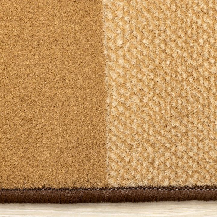 Novelle Home Functional Style Brown Beige Geometric Rug, 5'3 x 7'5