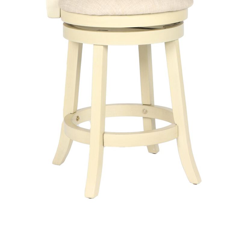 New Classic Furniture Furniture York 24 Wood Counter Stool with Fabric Seat in Ant White