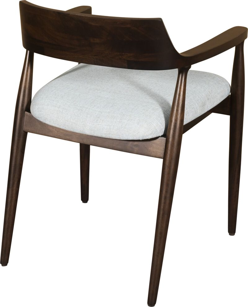 Amaroo Solid Mango Linen Upholstered Dining Arm Chair in Honey Date