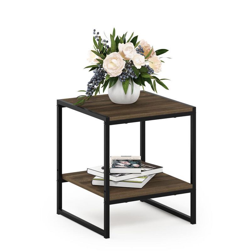 Furinno Romain 2-Tier Tall End Table, French Oak