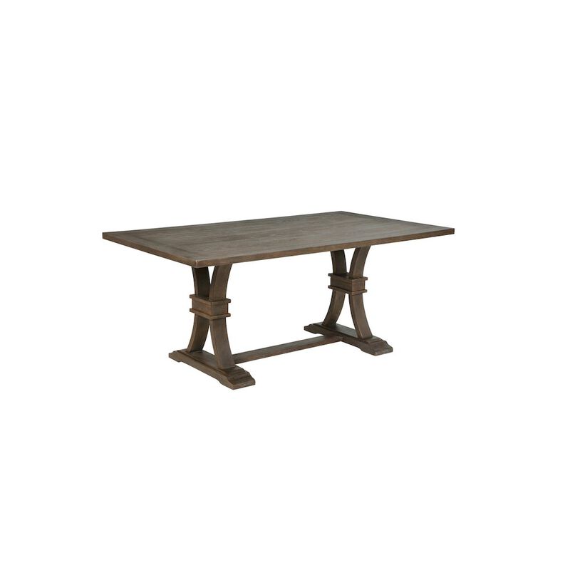 Best Quality Furniture Traditional Wood Dining Table In Rustic Grey
