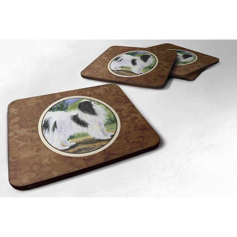 Caroline's Treasures SS8028FC Japanese Chin Foam Coasters (Set of 4), 3.5 H x 3.5 W, Multicolor image number 0