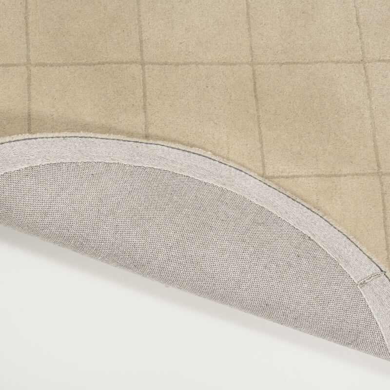 Bean Modern Plaid Grid Handwoven Wool Beige/Light Brown Area Rug