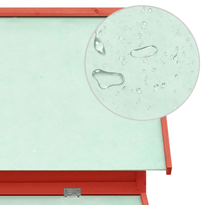 Chicken Coop Red and White 59.1"x37.7"x43.3" Solid Firwood