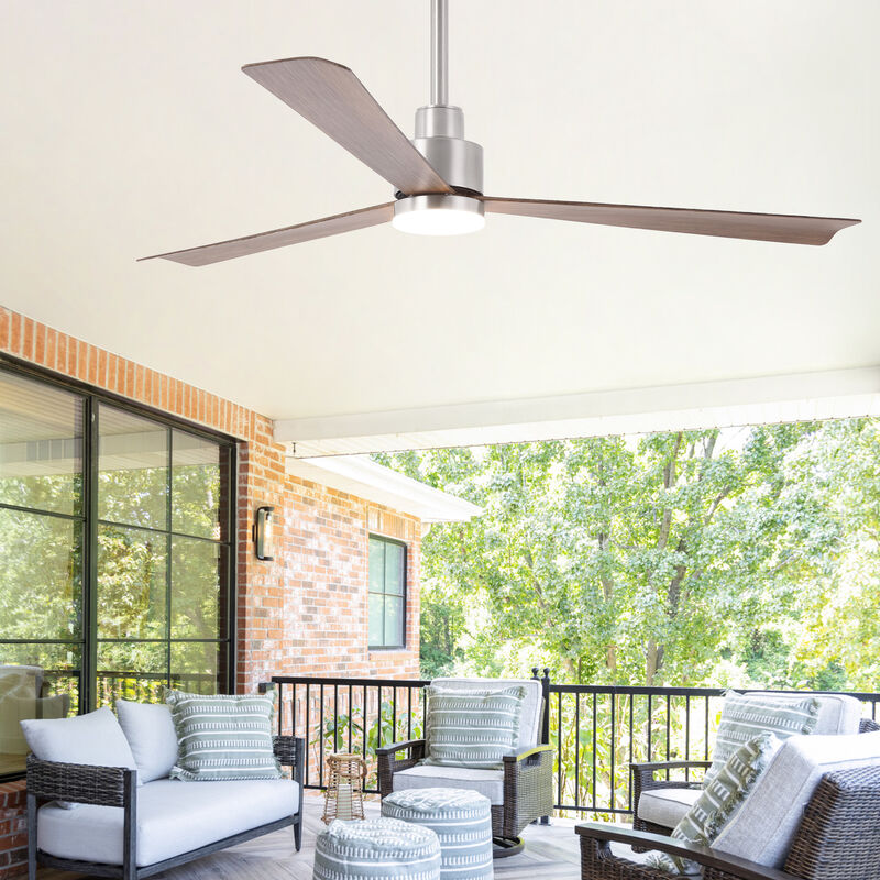 52 in. Brushed Nickel Reversible 6-Speed Ceiling Fan with Light and Remote