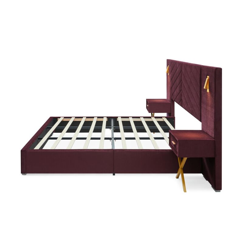 Nunmuk Velvet Upholstered Platform Bed image number 5