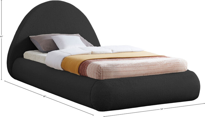Meridian Furniture Rudy Black Teddy Fabric Twin Bed image number 7