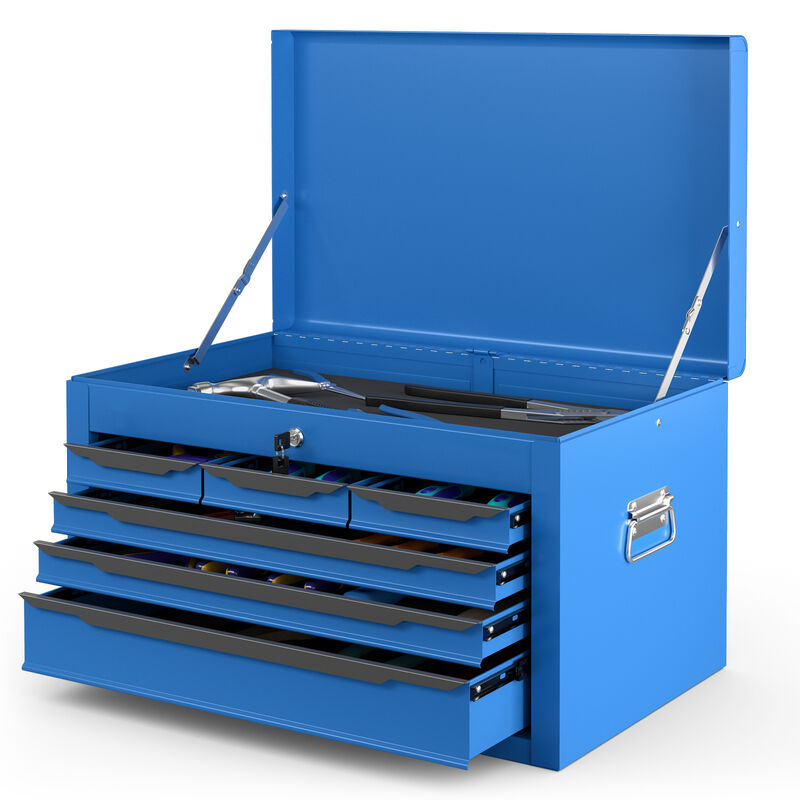 Tool Chest Storage Cabinet with Lockable Drawers and Lift-Top Lid for Garage or Warehouse