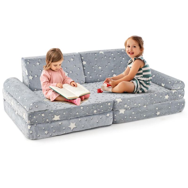 Hivvago Modular Kids Play Couch Glow in the Dark Toddler Sectional Sofa