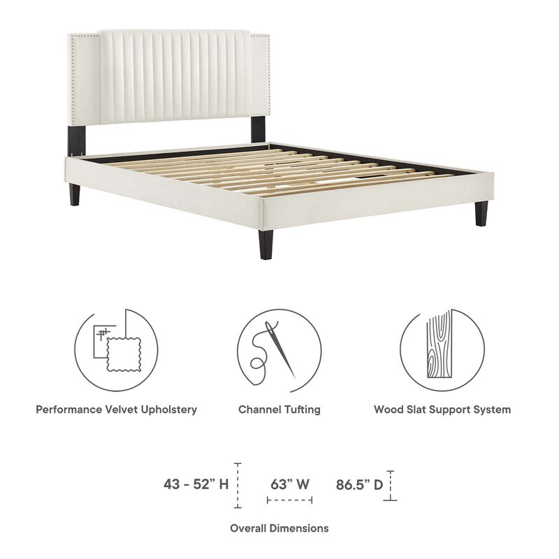 Modway - Zahra Channel Tufted Performance Velvet Full Platform Bed image number 6