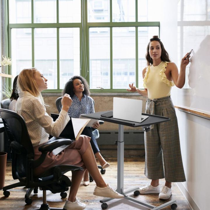 Hivvago Adjustable Angle Height Rolling Laptop Table