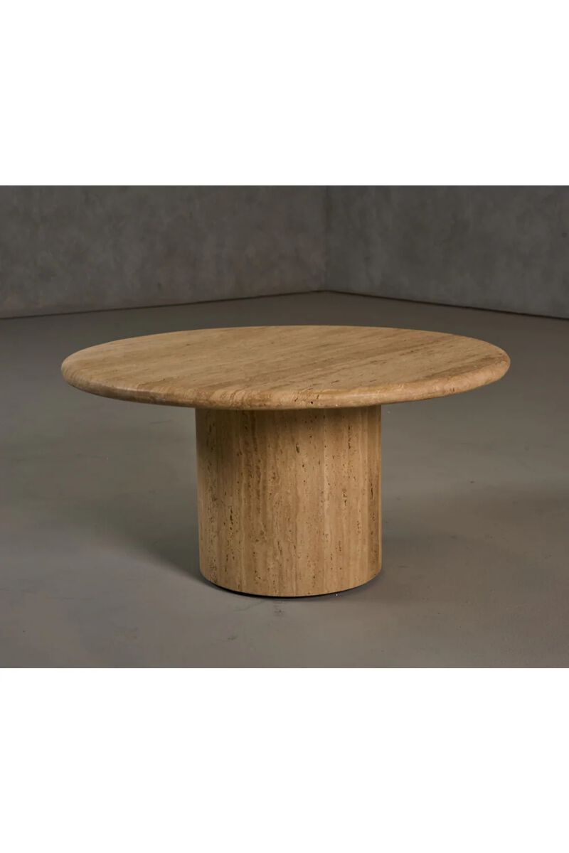 Travertine Marble Round Coffee Table | OROA Modern Lavaca image number 3