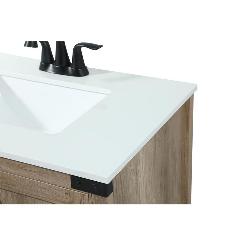 Elegant Kitchen and Bath 30 inch Single bathroom vanity in natural oak