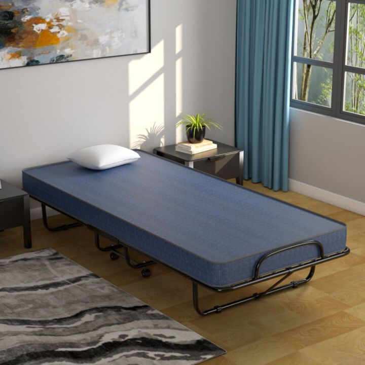 Rollaway Guest Bed with Sturdy Steel Frame and Wheels