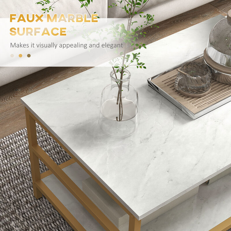 Hivvago Coffee Table Set with Faux Marble Top image number 5