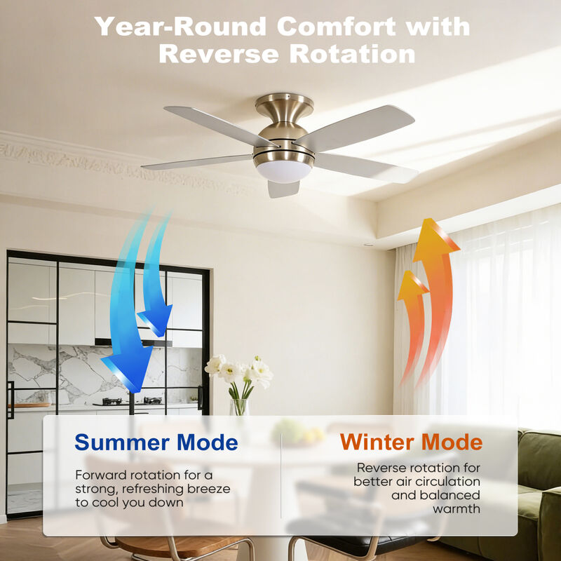 ELEMENT ACE 52 Inch 5 Blade Reversible Ceiling Fan With Dimmable LED Light Kit and Remote Control image number 8