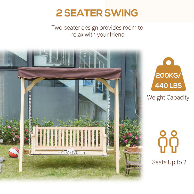 Outside Backyard Patio & Swing Bench w/ Adjustable Water-Fighting Canopy