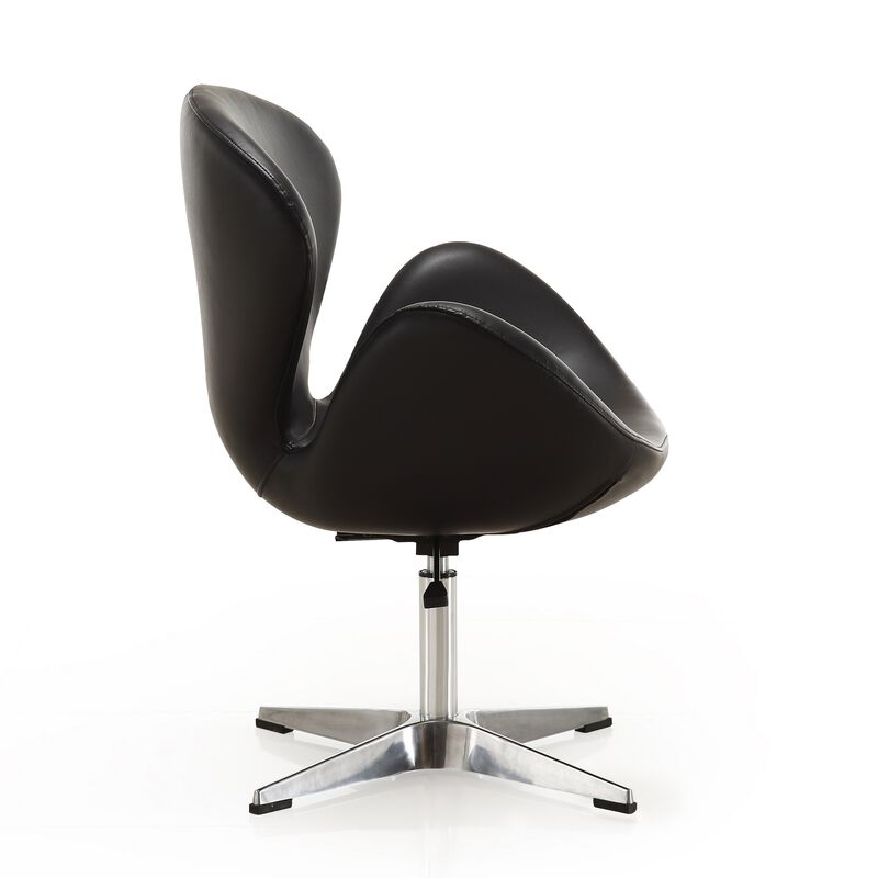 Raspberry Swivel Accent Chair in Black