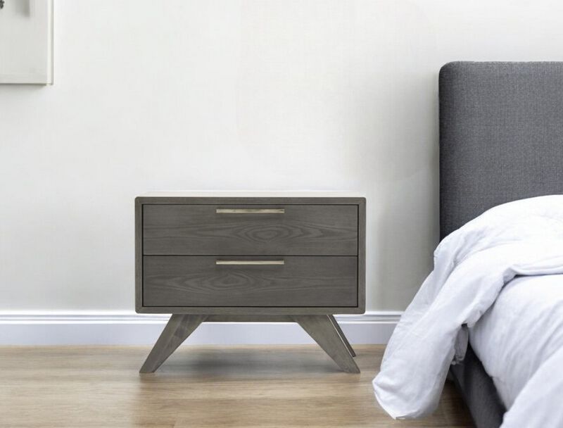 Bedroom Nightstand with Two Drawers – Durable Wood and Solid Wood Design