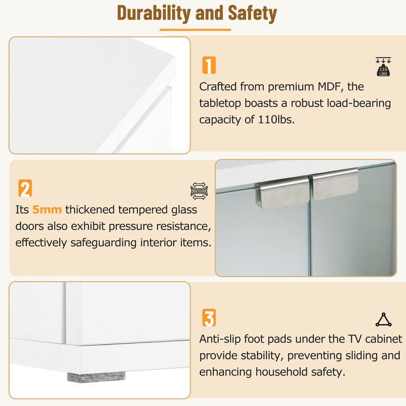 Merax LED TV Stand with 2 Drawers