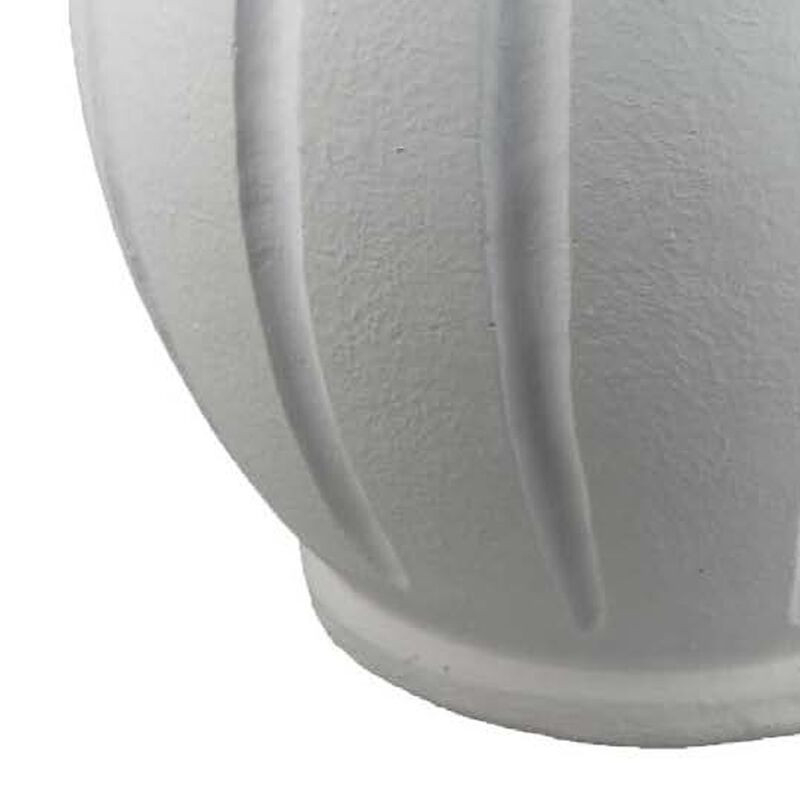 Nehu Decorative Vase, Beaded Neck Details, 16 Inch White Resin