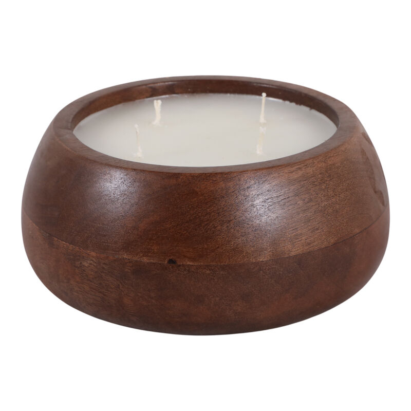 Vanilla Wood Bowl Candle image number 2