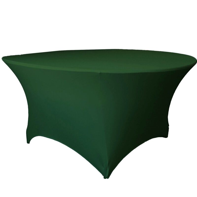 Round Spandex Tablecloth Stretch Fit Cover for Dining Tables and Events image number 0
