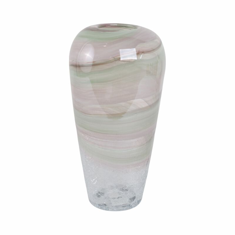 Glass, 12" Crackled Vase image number 3