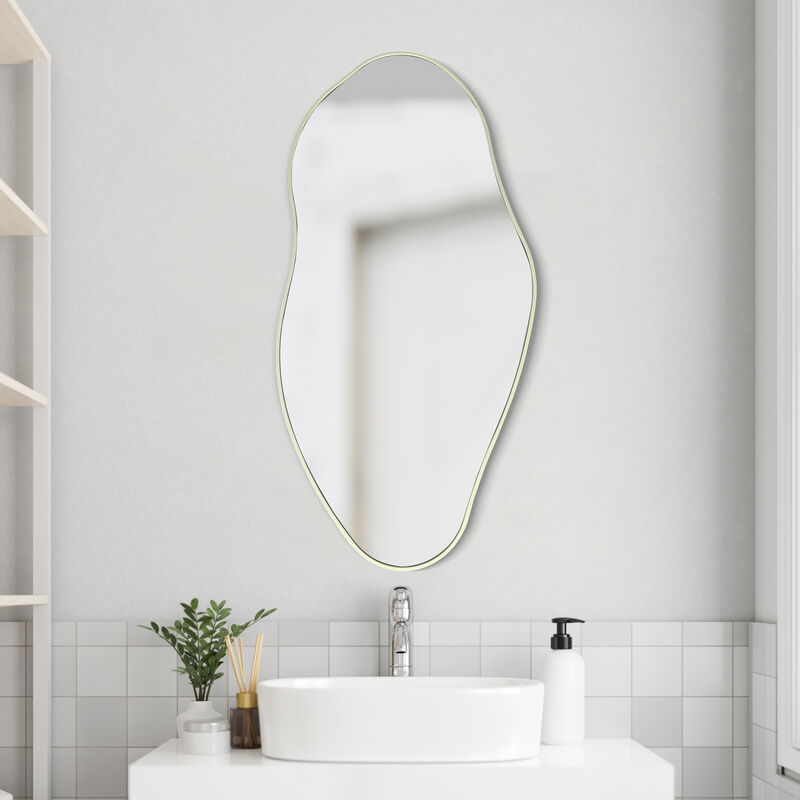 Everly Large Irregular Framed Decorative Wall Mirror