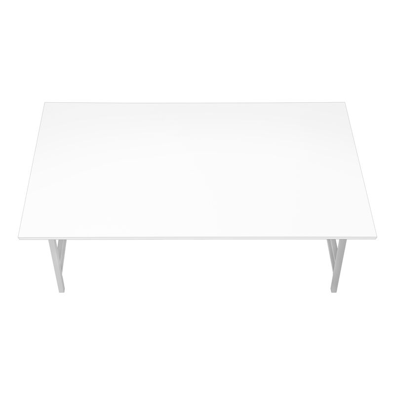 Monarch Specialties I 3790 Coffee Table, Accent, Cocktail, Rectangular, Living Room, 40"L, Metal, Laminate, White, Grey, Contemporary, Modern