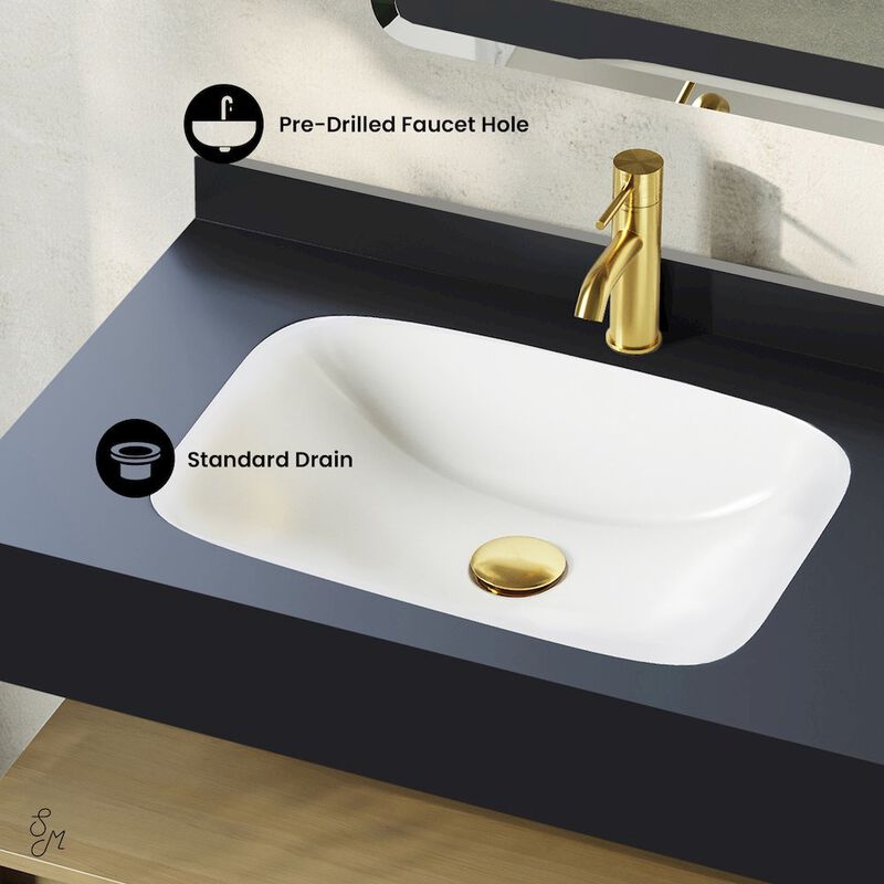 36" Wall-Mounted Bathroom Vanity in Natural Oak with Black Marble Sink Top image number 2